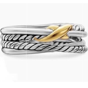 Cable Crossover Two Tone Ring  size 7
Ships next day+ dust bag